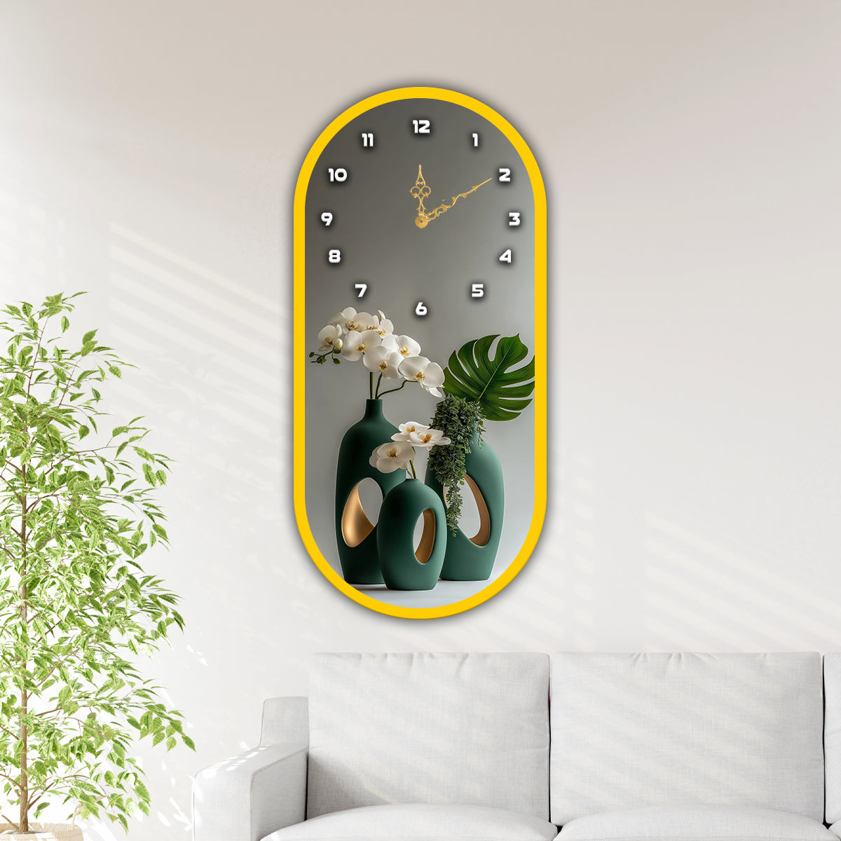 Decorative acrylic wall clock for luxury dining and living rooms