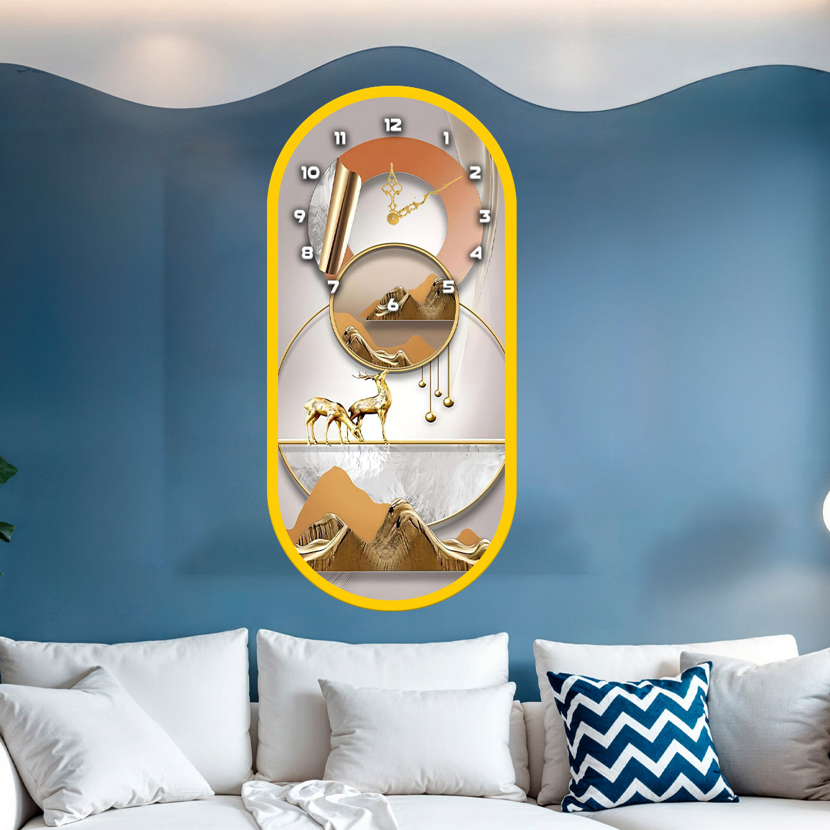 Decorative acrylic wall clock for luxury dining and living rooms