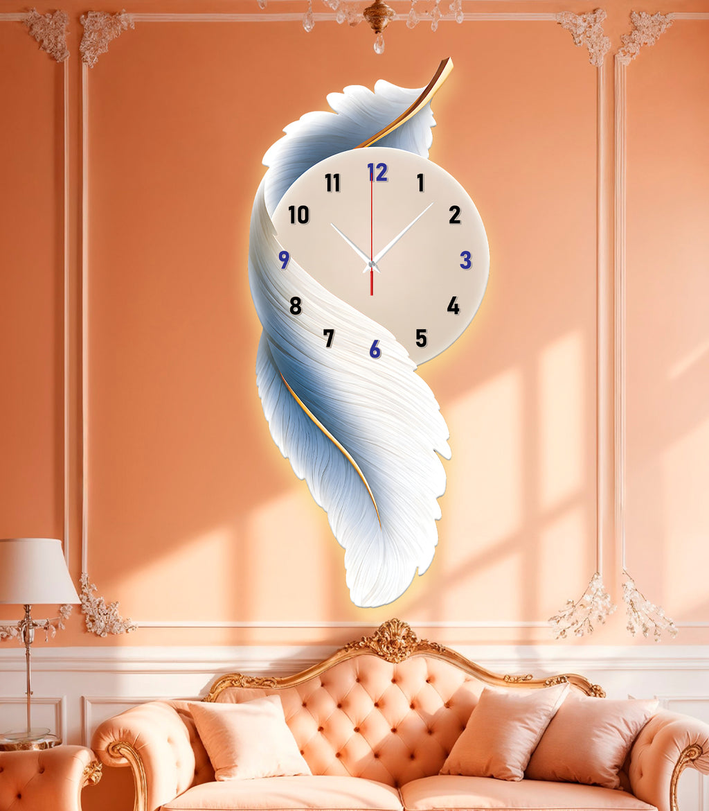 Premium Feather Wall Clock- GD-503