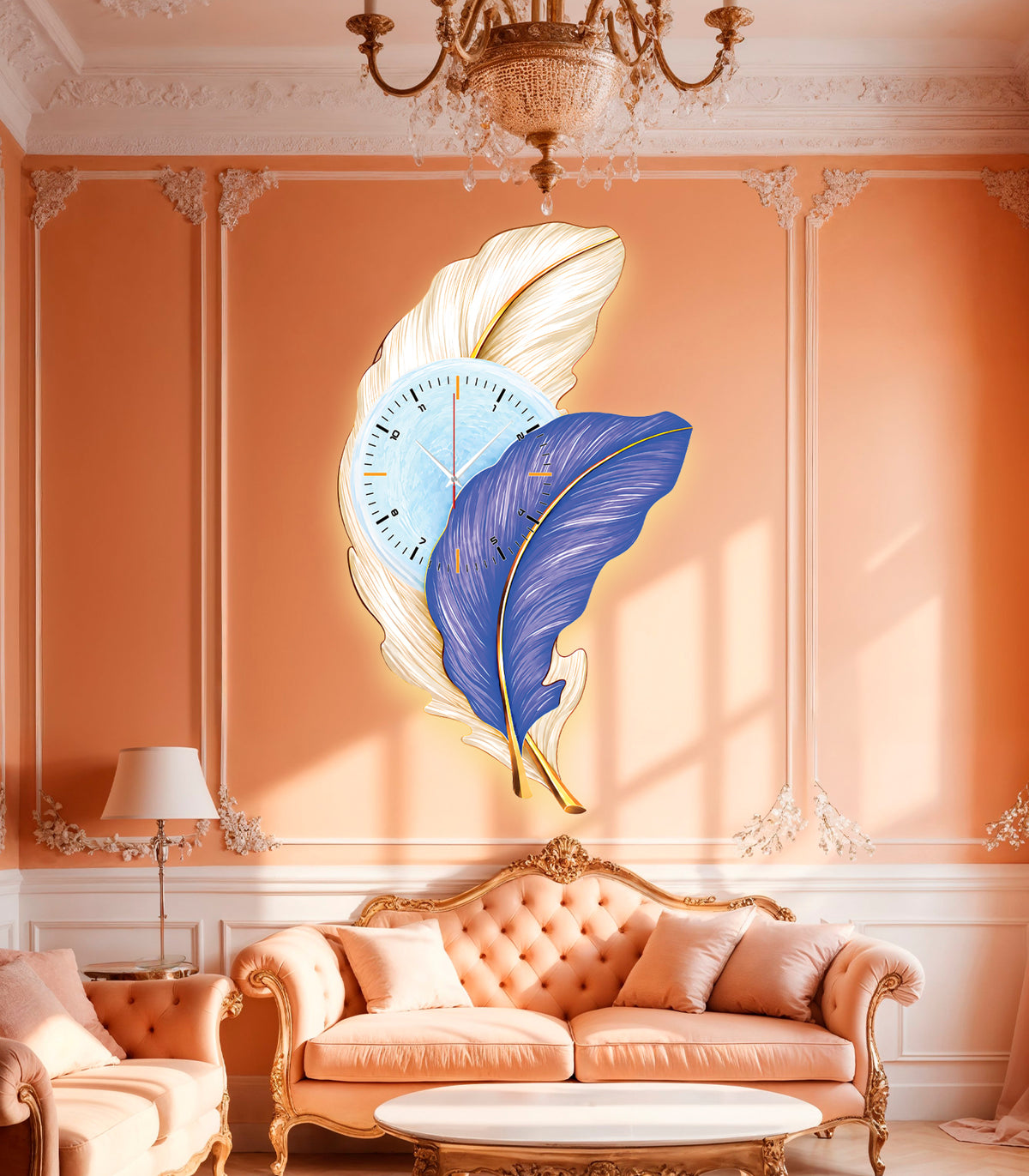 Premium Feather Wall Clock- GD-501
