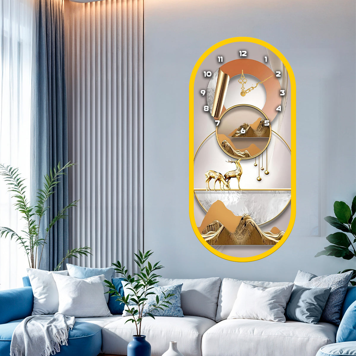 Decorative acrylic wall clock for luxury dining and living rooms