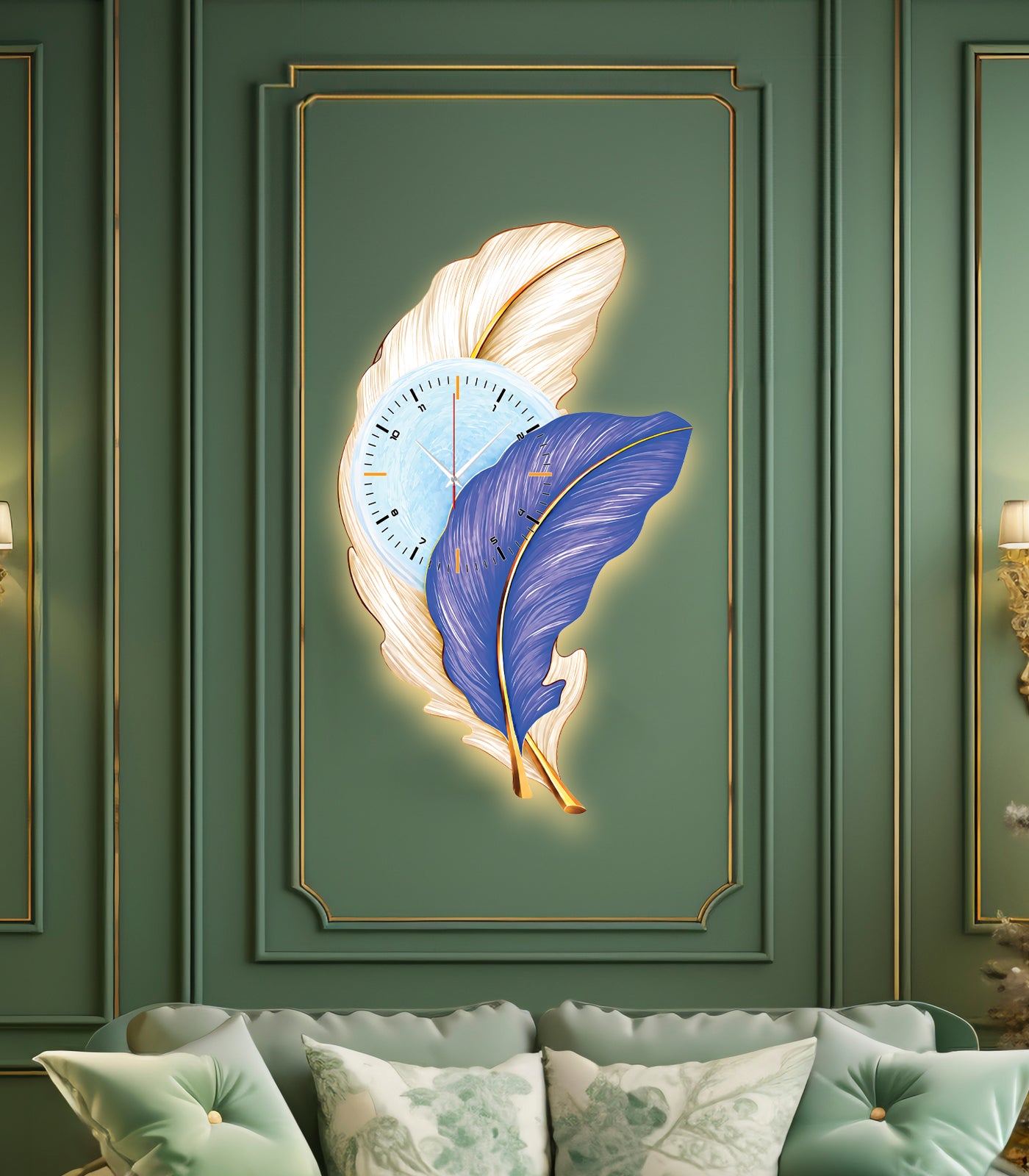 Premium Feather Wall Clock- GD-501