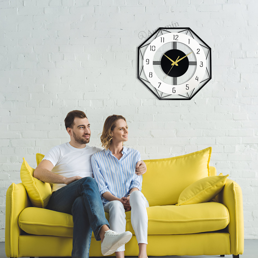 Antique Hexagon Stylish Acrylic Wall Clock