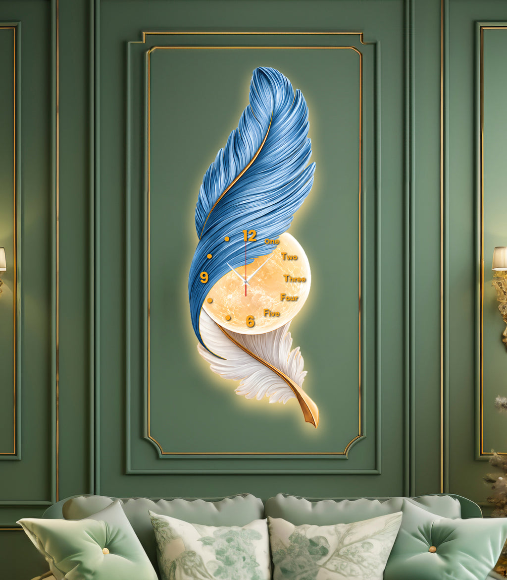 Premium Feather Wall Clock- GD-508