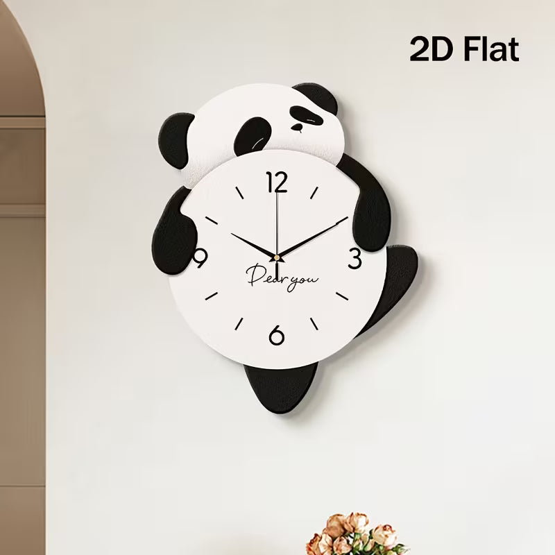cartoon adorable panda Acrylic Wall Clock