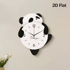 cartoon adorable panda Acrylic Wall Clock