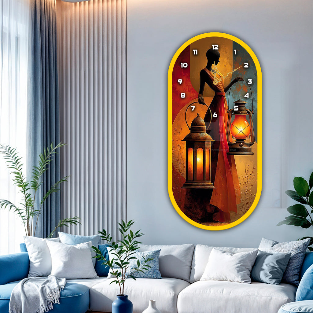 Decorative acrylic wall clock for luxury dining and living rooms