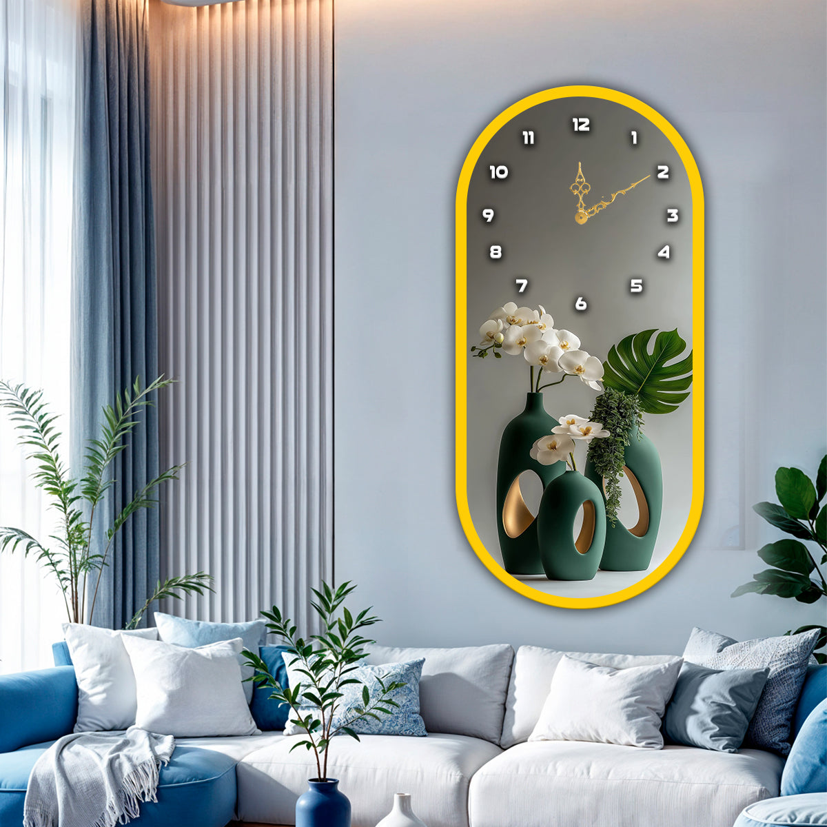 Decorative acrylic wall clock for luxury dining and living rooms