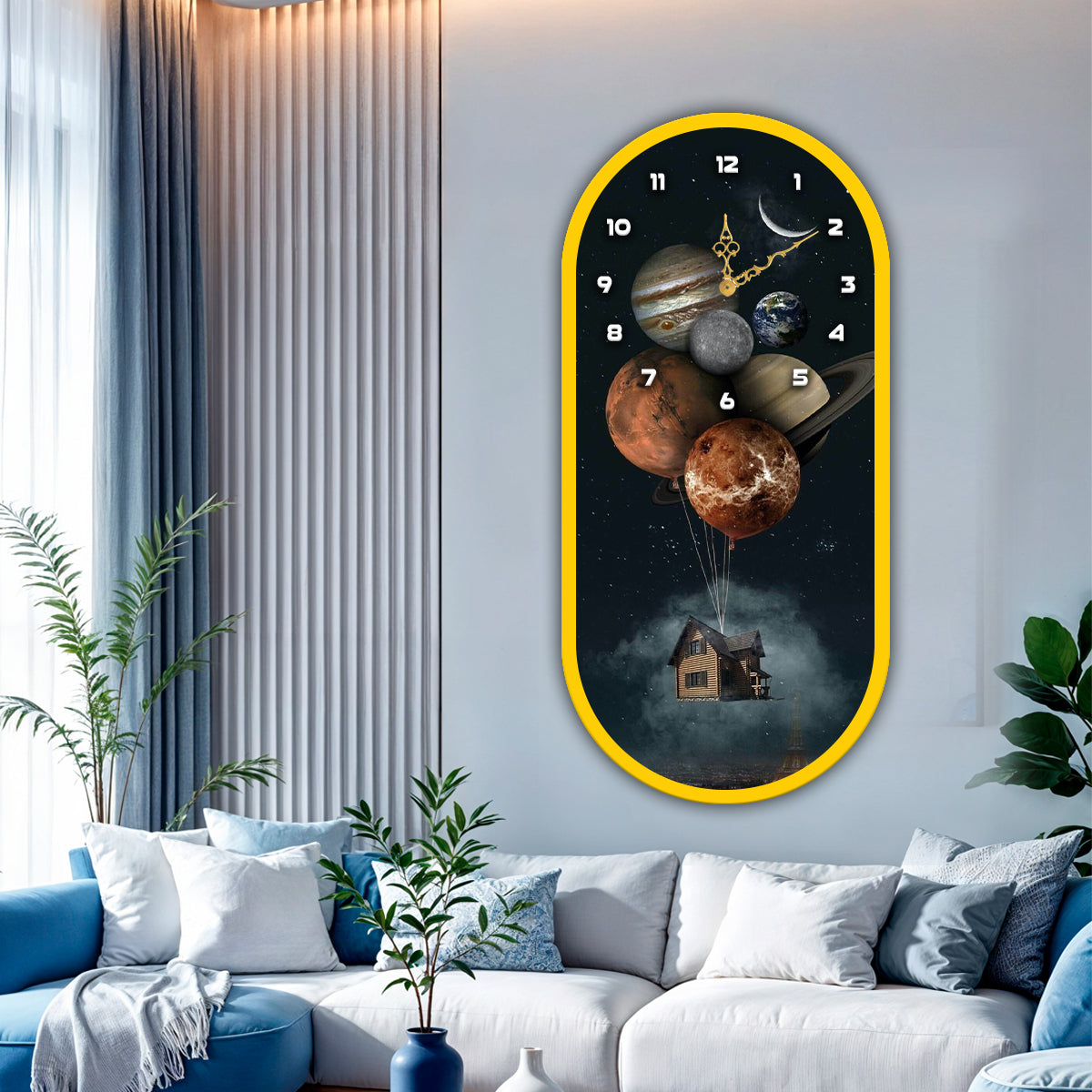 Decorative acrylic wall clock for luxury dining and living rooms