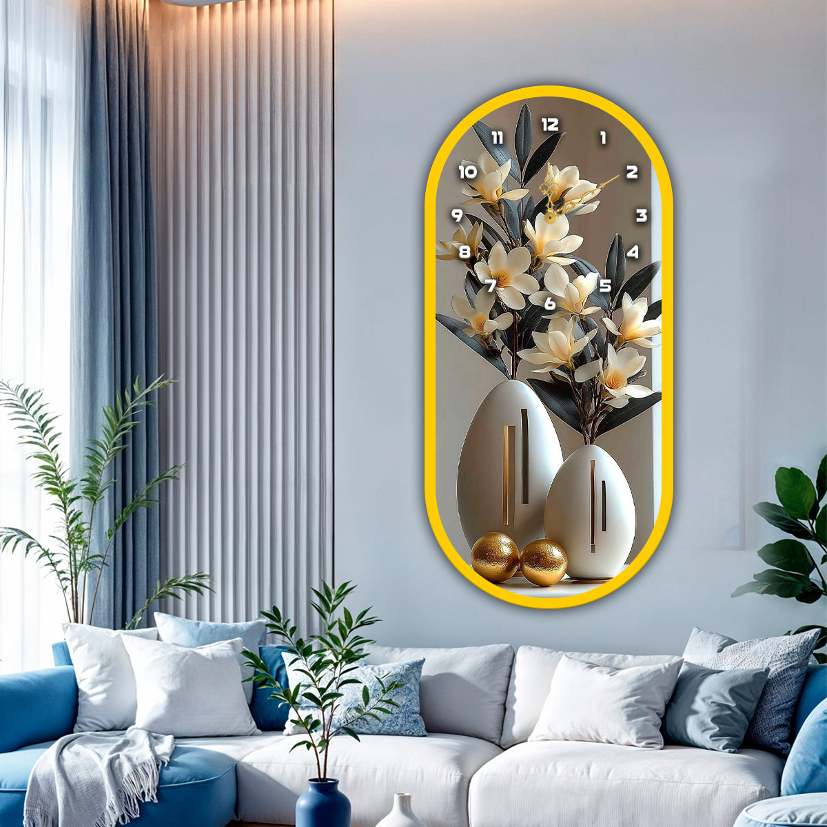 Decorative acrylic wall clock for luxury dining and living rooms