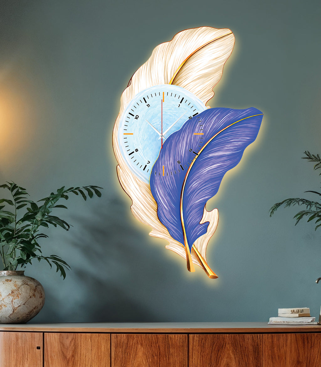 Premium Feather Wall Clock- GD-501