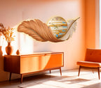Premium Feather Wall Clock- GD-505