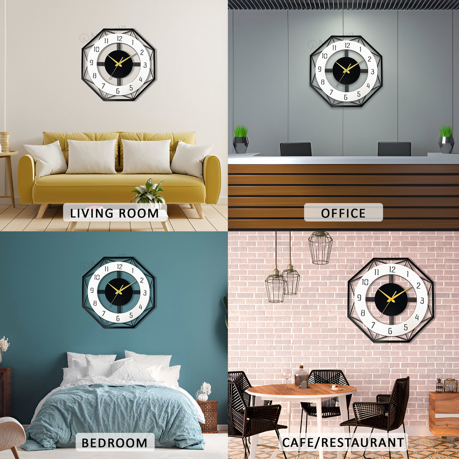 Antique Hexagon Stylish Acrylic Wall Clock