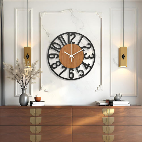Designer Number Acrylic/Wooden Wall clock