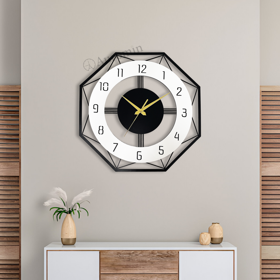 Antique Hexagon Stylish Acrylic Wall Clock