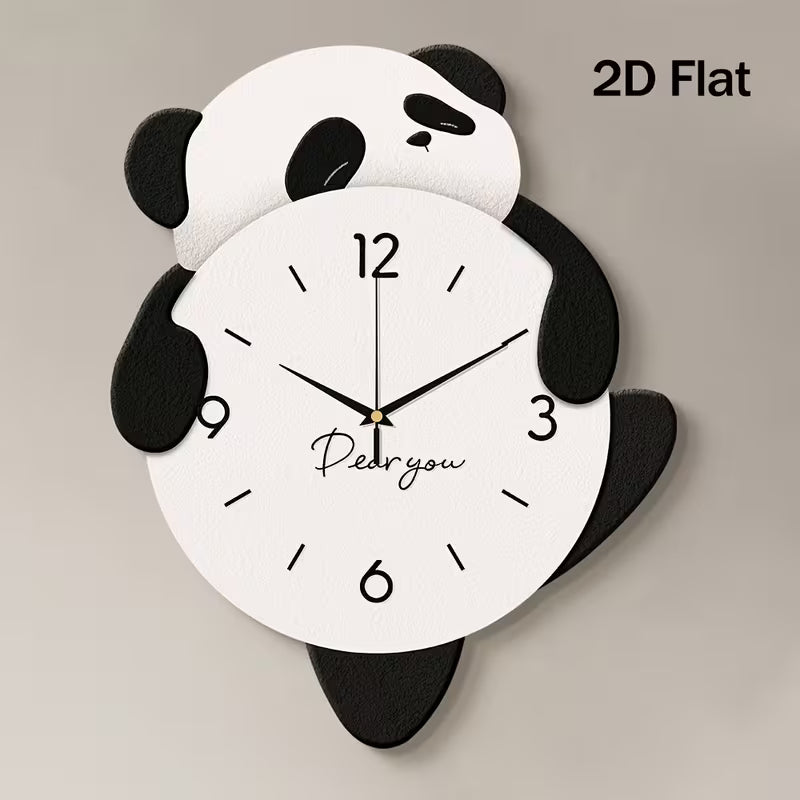 cartoon adorable panda Acrylic Wall Clock