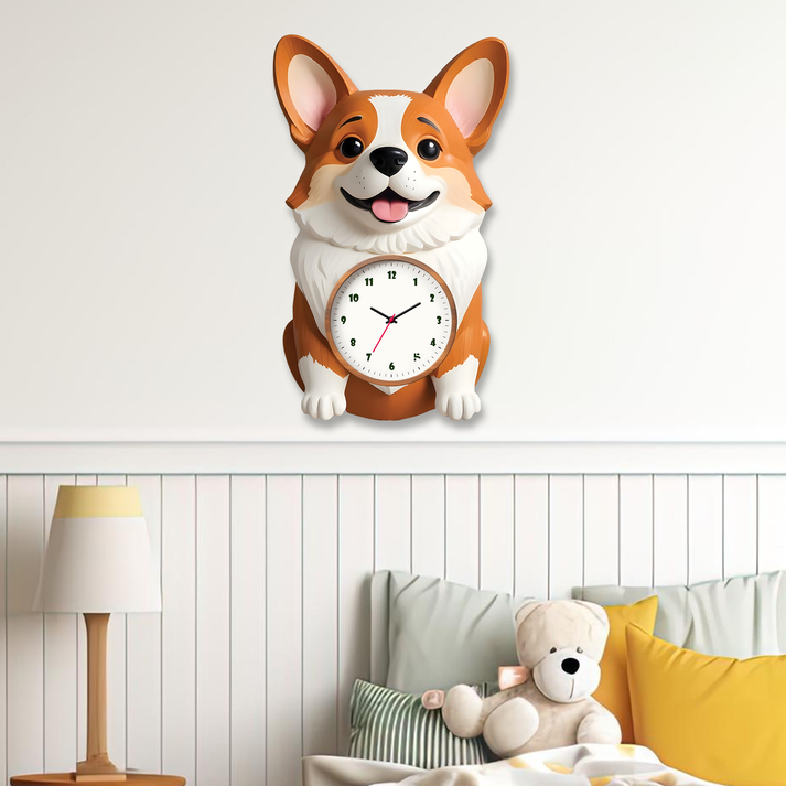 Unleash the Cuteness with the Adorable Puppy Cartoon Acrylic Wall Clock