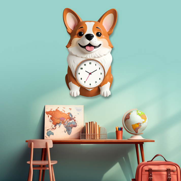 Unleash the Cuteness with the Adorable Puppy Cartoon Acrylic Wall Clock