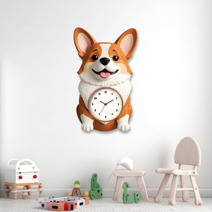 Unleash the Cuteness with the Adorable Puppy Cartoon Acrylic Wall Clock