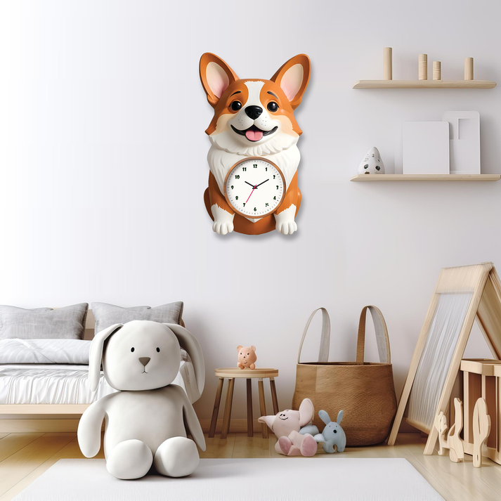 Unleash the Cuteness with the Adorable Puppy Cartoon Acrylic Wall Clock