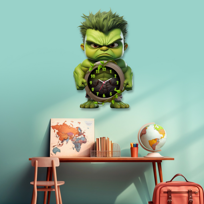 Superhero Theme Wall Clock for Kids Room - Premium Quality