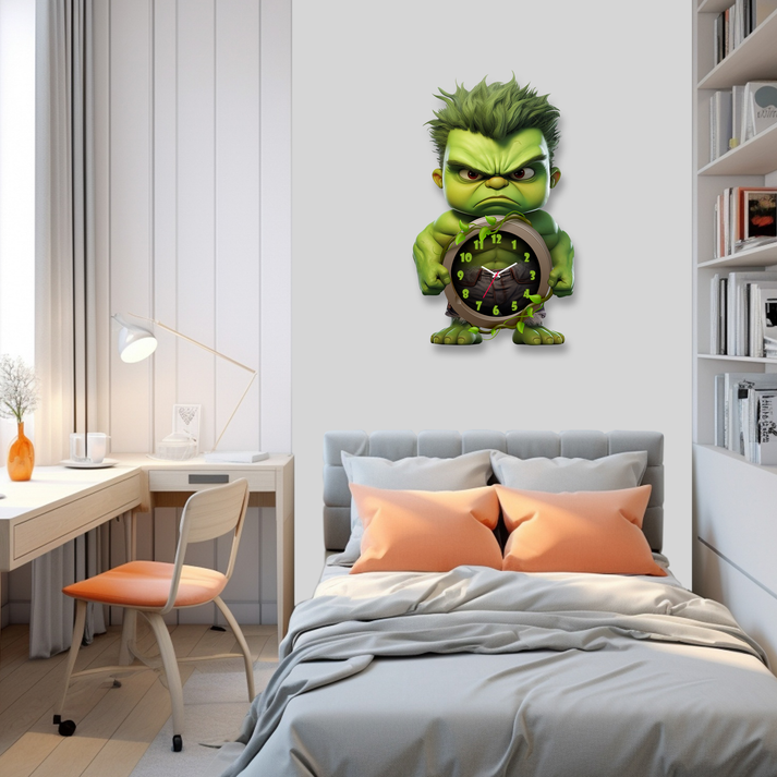 Superhero Theme Wall Clock for Kids Room - Premium Quality