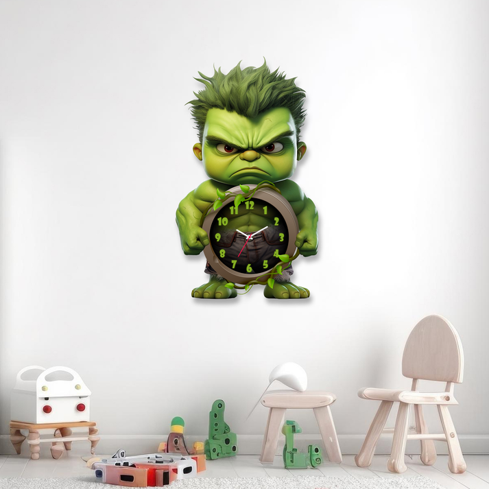 Superhero Theme Wall Clock for Kids Room - Premium Quality