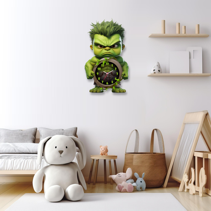 Superhero Theme Wall Clock for Kids Room - Premium Quality