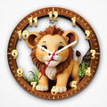 Unleash Your Child's Inner Roar with the Lion Cartoon Acrylic Wall Clock