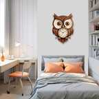 Unleash the Cuteness with the Owl Cartoon Acrylic Wall Clock for Rooms