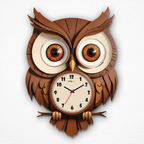 Unleash the Cuteness with the Owl Cartoon Acrylic Wall Clock for Rooms