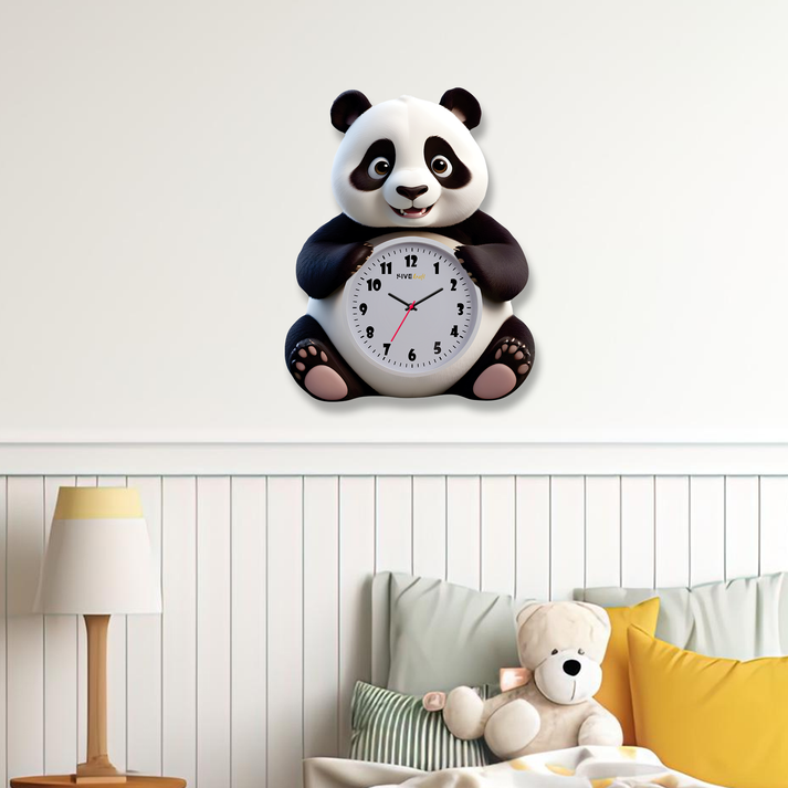 Unleash the Cuteness with the Stylish Panda Cartoon Acrylic Wall Clock