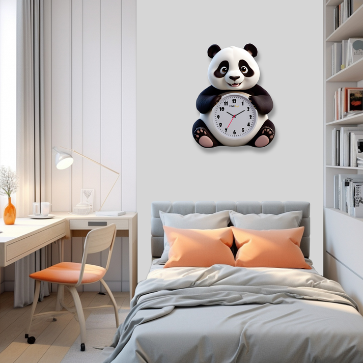 Unleash the Cuteness with the Stylish Panda Cartoon Acrylic Wall Clock