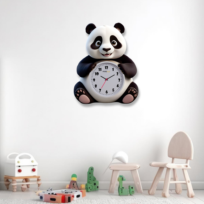 Unleash the Cuteness with the Stylish Panda Cartoon Acrylic Wall Clock