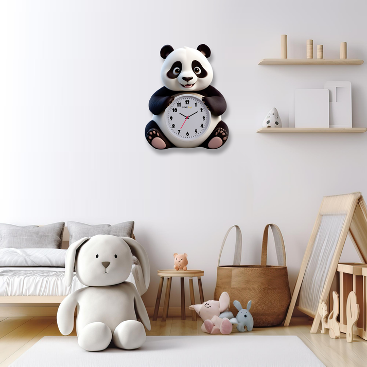 Unleash the Cuteness with the Stylish Panda Cartoon Acrylic Wall Clock