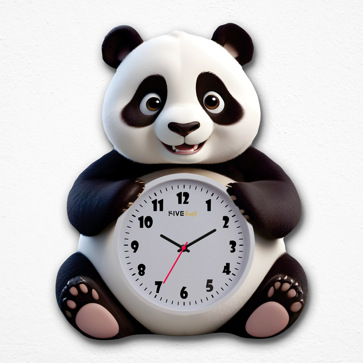 Unleash the Cuteness with the Stylish Panda Cartoon Acrylic Wall Clock