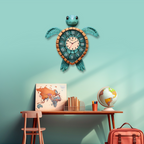 Vibrant Colorful Turtle Acrylic Wall Clock for Kids or Any Rooms