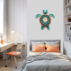 Vibrant Colorful Turtle Acrylic Wall Clock for Kids or Any Rooms
