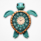 Vibrant Colorful Turtle Acrylic Wall Clock for Kids or Any Rooms