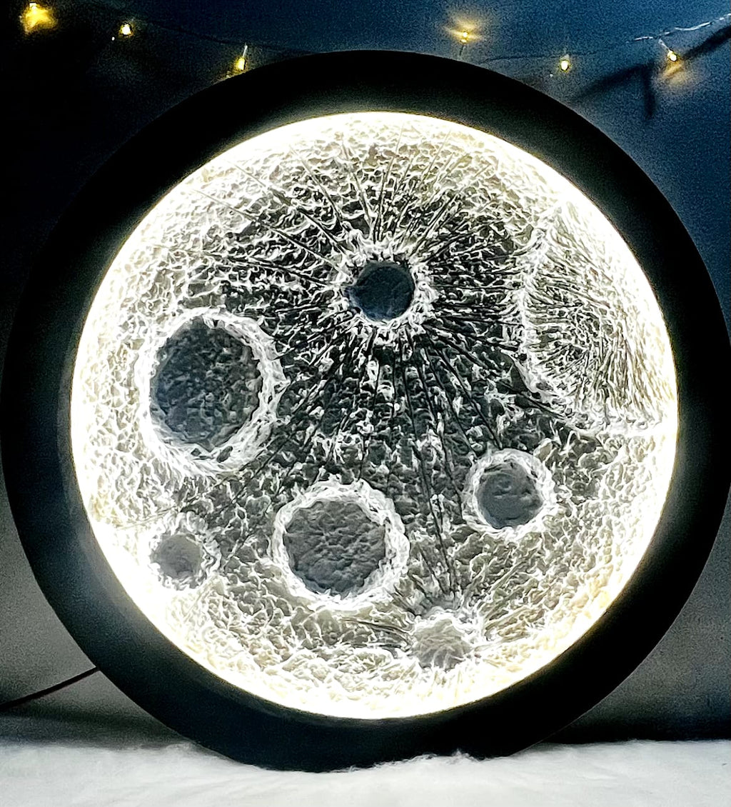 3D Moon Light 2x2 Feet Wall Art Decor