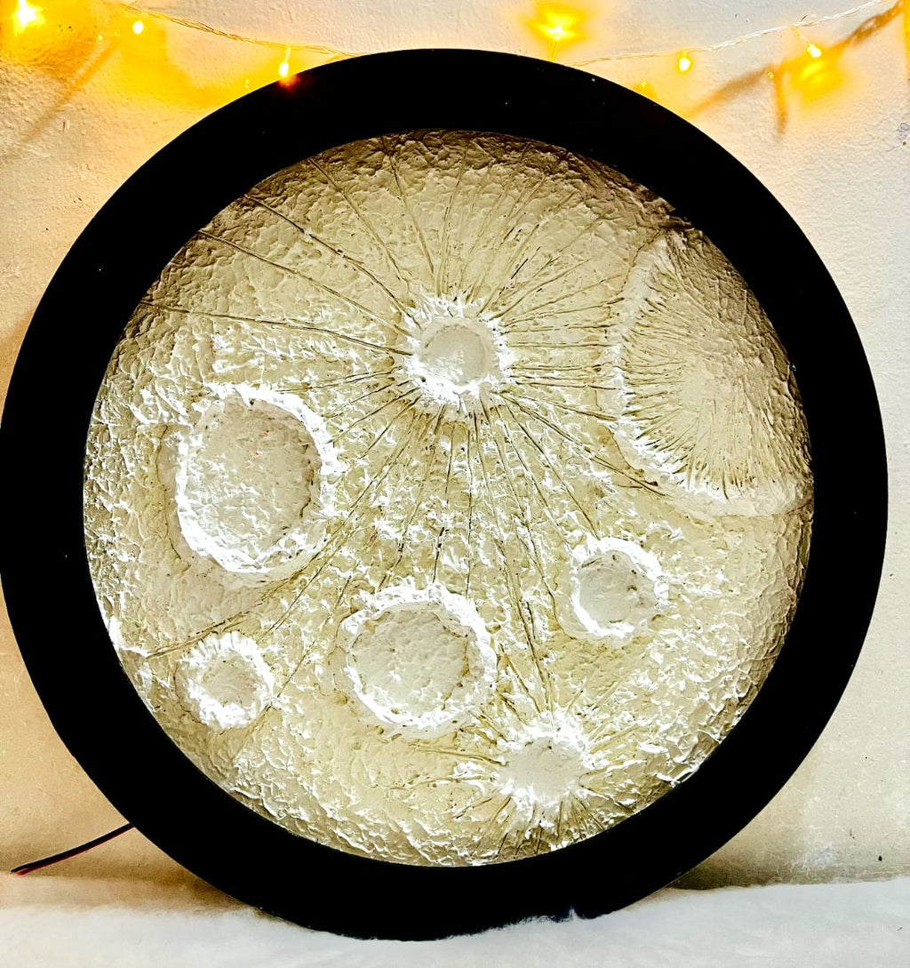 3D Moon Light 2x2 Feet Wall Art Decor