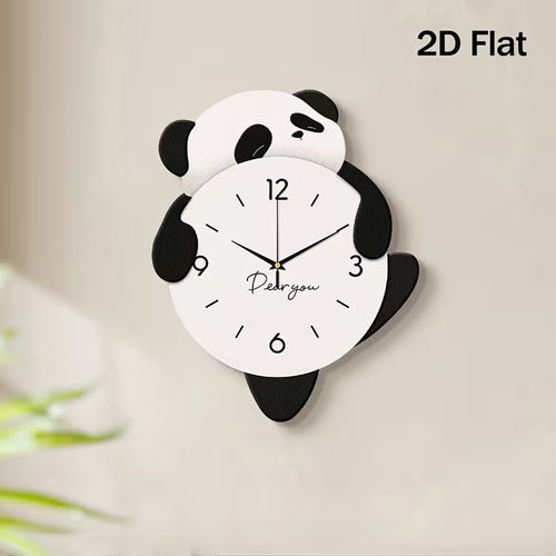 cartoon adorable panda Acrylic Wall Clock