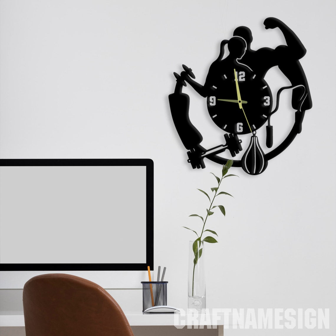 Fitness Gym System Acrylic Wall Clock