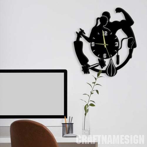 Fitness Gym System Acrylic Wall Clock