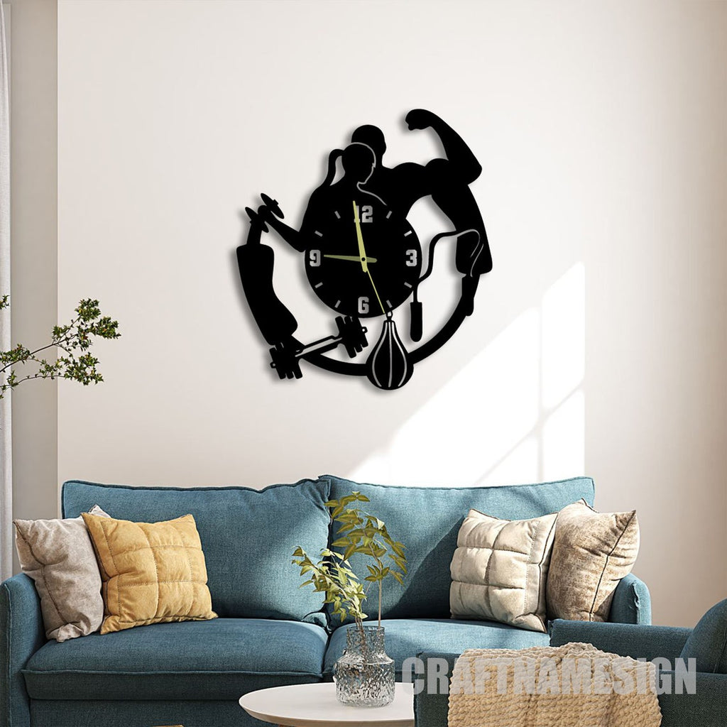 Fitness Gym System Acrylic Wall Clock