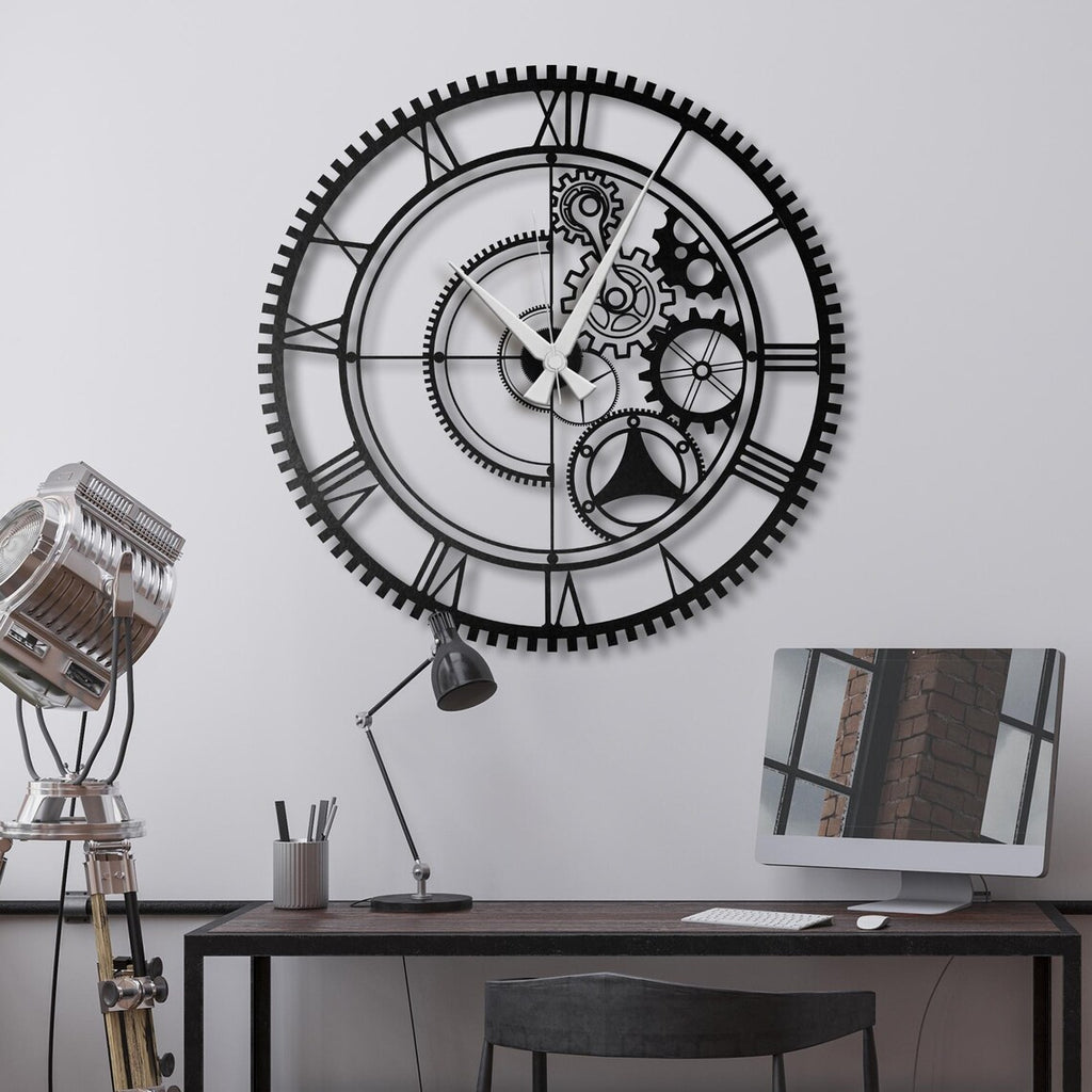 Oversized Gear Wheel  Acrylic Wall Clock