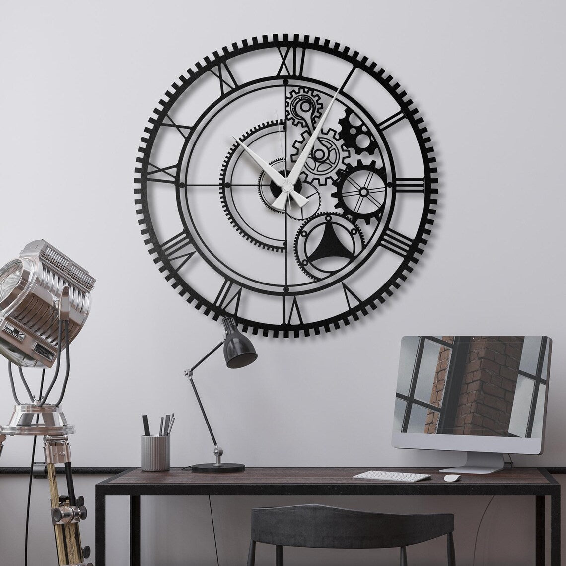 Oversized Gear Wheel  Acrylic Wall Clock
