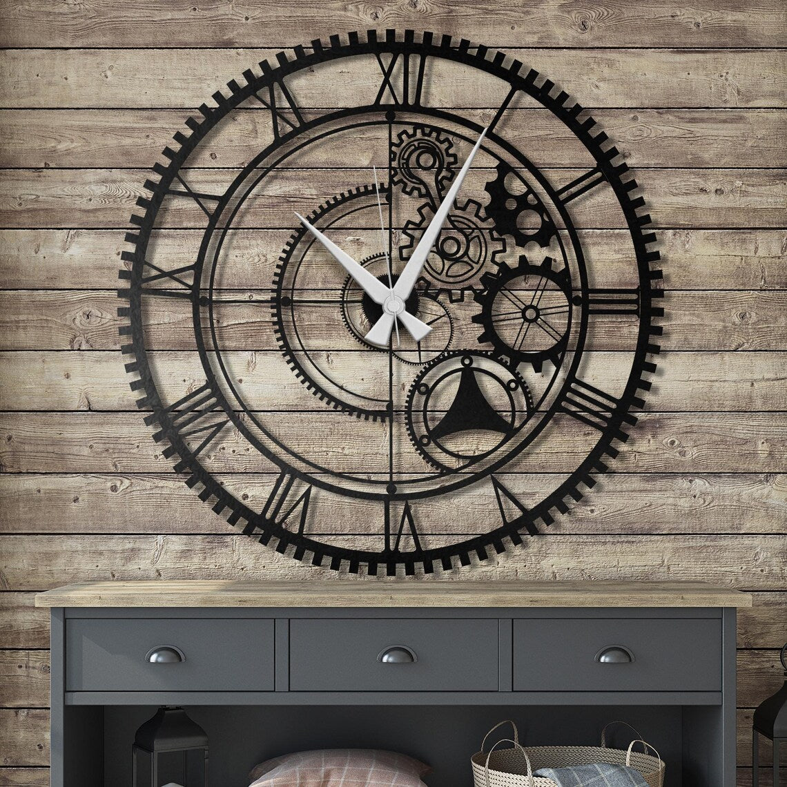 Oversized Gear Wheel  Acrylic Wall Clock