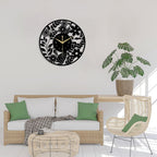 Floral Metal Wall Clock Oversized Botanical Decor