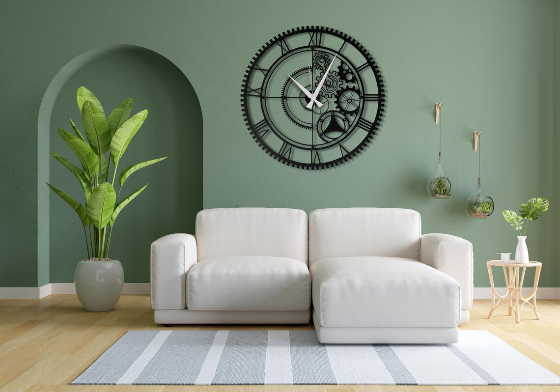 Oversized Gear Wheel  Acrylic Wall Clock